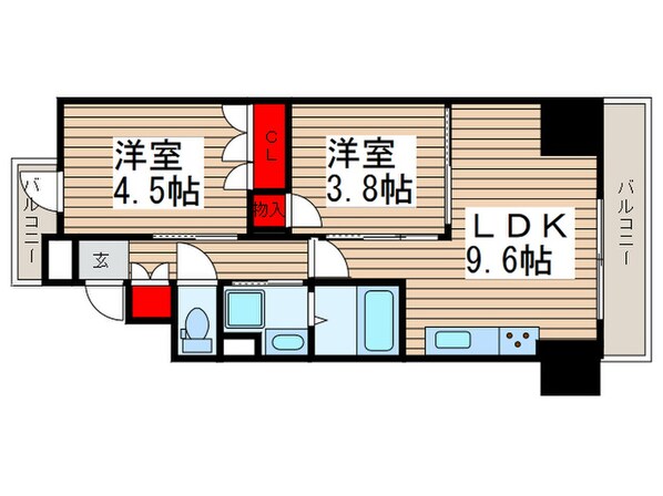 ﾚｼﾞﾃﾞｨｱ新御徒町Ⅱの物件間取画像